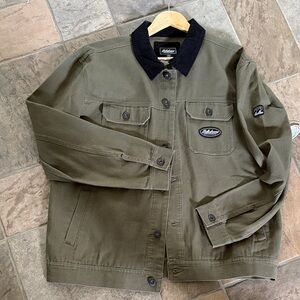 Billabong Olive Green Jacket with Black Corduroy Collar
